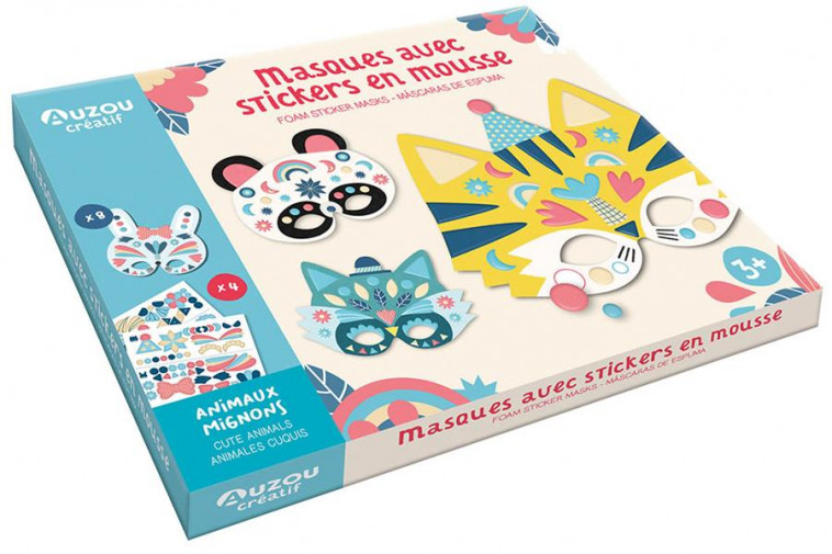 MASQUES AVEC STICKERS EN MOUSSE - ANIMAUX MIGNONS - CARLSLUND MICHELLE - NC