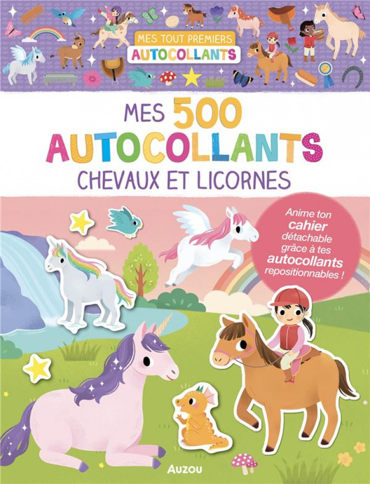 MES 500 AUTOCOLLANTS - CHEVAUX ET LICORNES - WU YI-HSUAN - PHILIPPE AUZOU