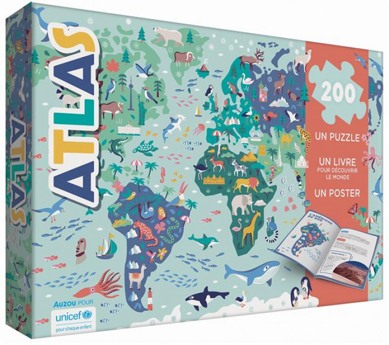 ATLAS : UN PUZZLE - UN LIVRE - UN POSTER - BILLIOUD/TAYLOR - NC