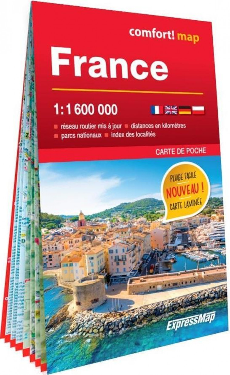 FRANCE 1/1.600.000 (CARTE FORMAT POCHE LAMINEE) - XXX - NC