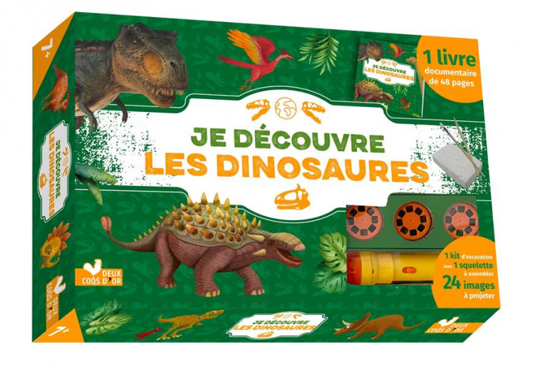 JE DECOUVRE LES DINOS - COFFRET AVEC LAMPE ET KIT EXCAVATION - MATHIVET/COLLECTIF - HACHETTE