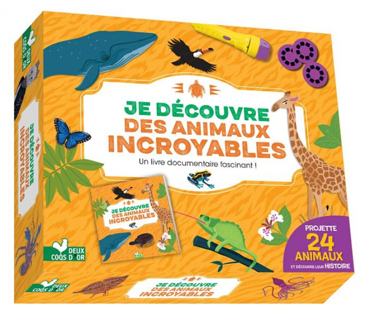 JE DECOUVRE DES ANIMAUX INCROYABLES - COFFRET AVEC LAMPE - MATHIVET/DESBENOIT - HACHETTE