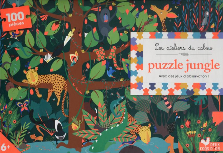 PUZZLE JUNGLE - 100 PIECES ET DES JEUX D-OBSERVATION - PAGE ALICE - NC