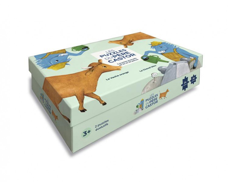 LES PUZZLES DU PERE CASTOR - LA VACHE ORANGE ET LE CHEVAL BLEU - BUTEL LUCILE - NC