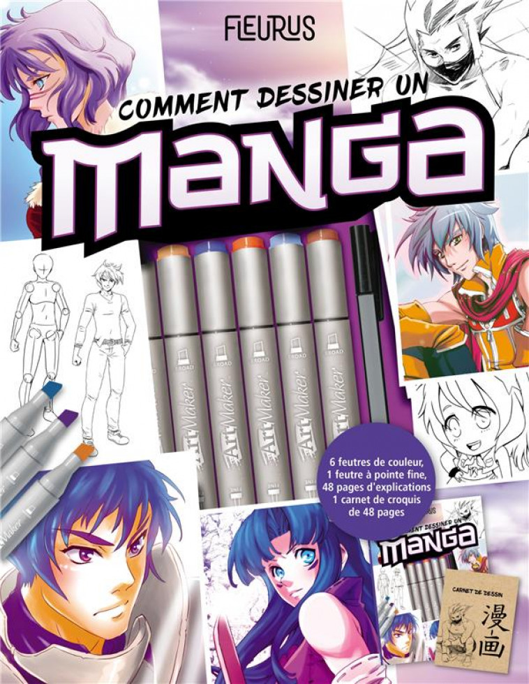 COMMENT DESSINER UN MANGA - AVEC 6 FEUTRES PRO ET 1 MARQUEUR - XXX - NC