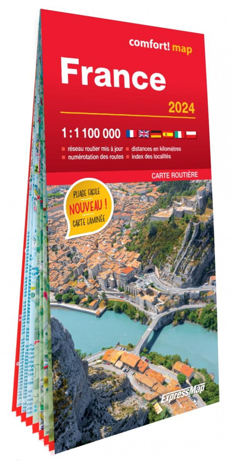 FRANCE 2024 1/1.100.000 (CARTE GRAND FORMAT LAMINEE) - XXX - NC