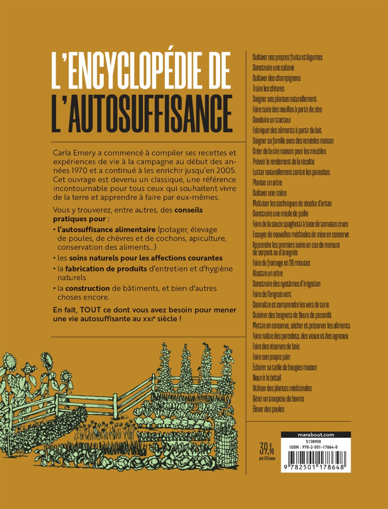 L-ENCYCLOPEDIE DE L-AUTOSUFFISANCE - EMERY CARLA - MARABOUT