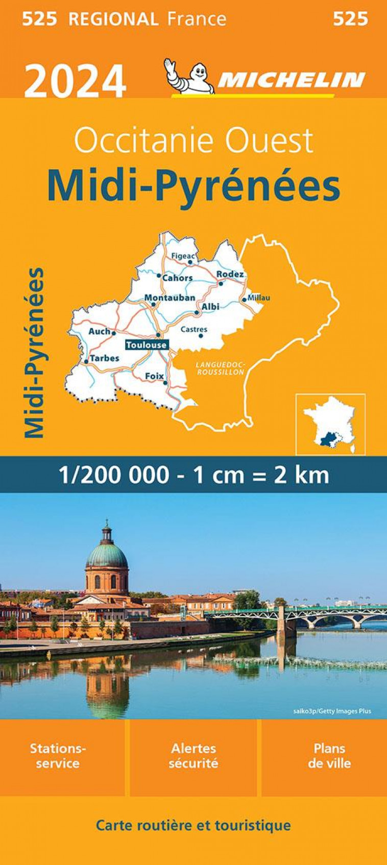 CARTE REGIONALE FRANCE - CARTE REGIONALE MIDI-PYRENEES 2024 - XXX - MICHELIN