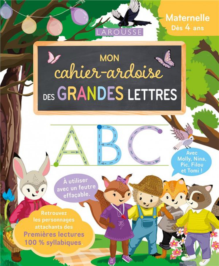 MON CAHIER ARDOISE 100 % SYLLABIQUE GRANDES LETTRES - COLLECTIF - LAROUSSE