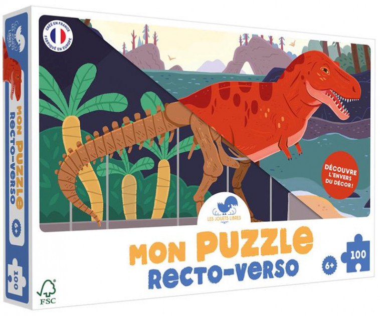 MON PUZZLE RECTO-VERSO T-REX - JOUET - VIDAL ALEXANDER - NC