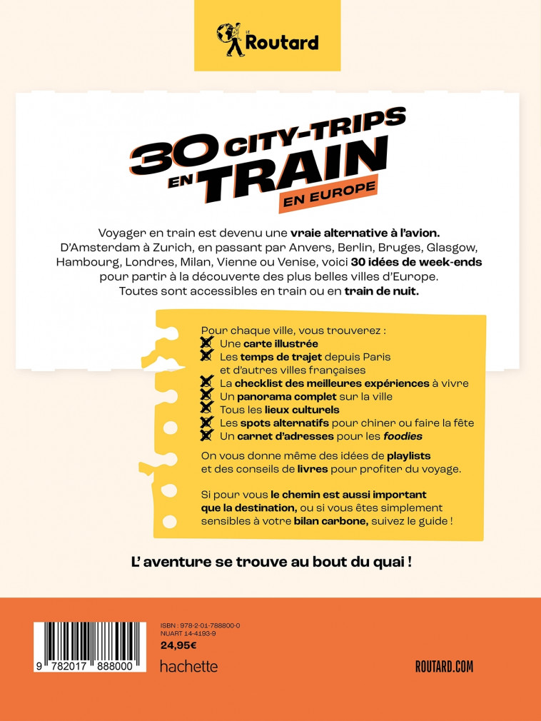 30 city-trips en train en Europe - Philippe Gloaguen - HACHETTE TOURI