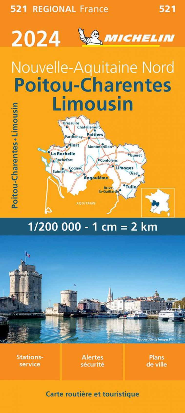 CARTE REGIONALE POITOU-CHARENTES-LIMOUSIN 2024 - XXX - MICHELIN