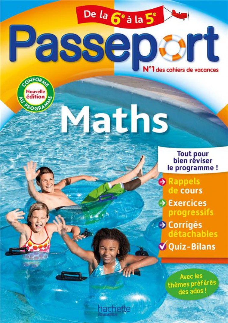 PASSEPORT - MATHS - DE LA 6E A LA 5E - CAHIER DE VACANCES 2024 - ROUSSEAU PHILIPPE - HACHETTE