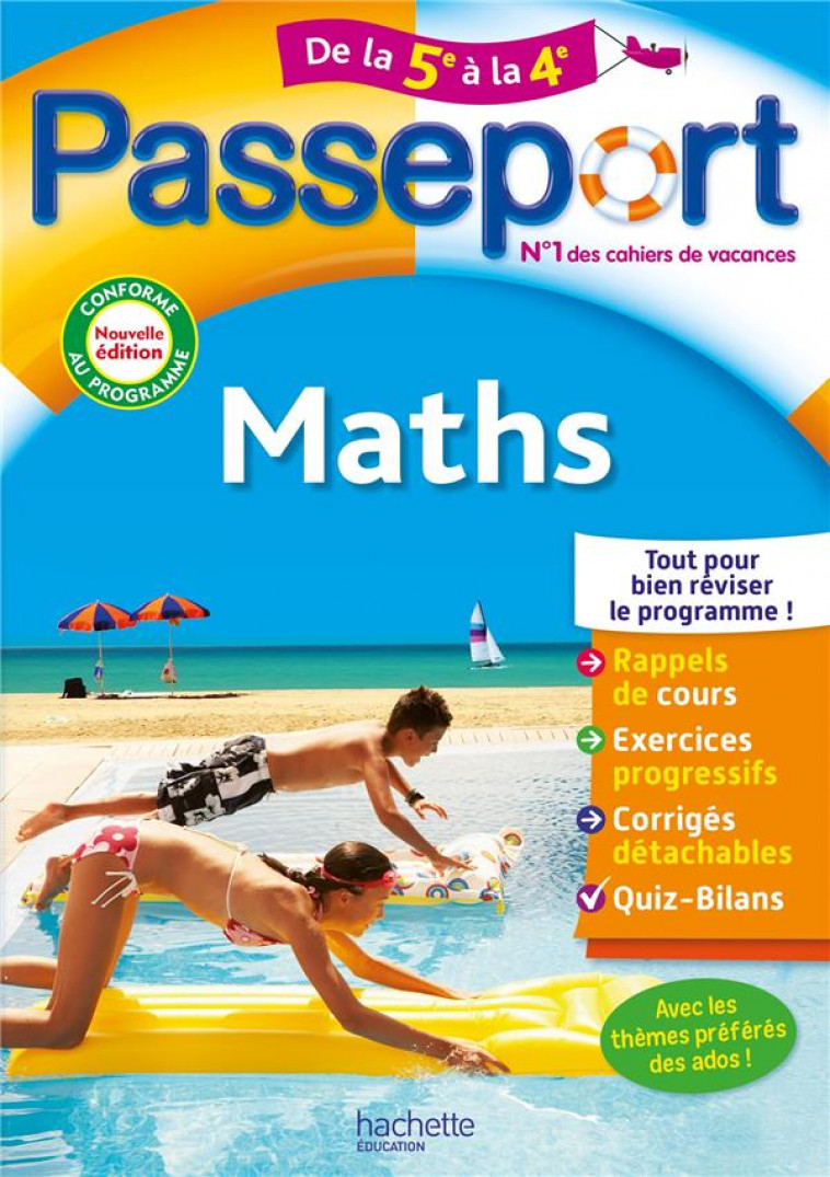 PASSEPORT - MATHS - DE LA 5E A LA 4E - CAHIER DE VACANCES 2024 - ROUSSEAU PHILIPPE - HACHETTE