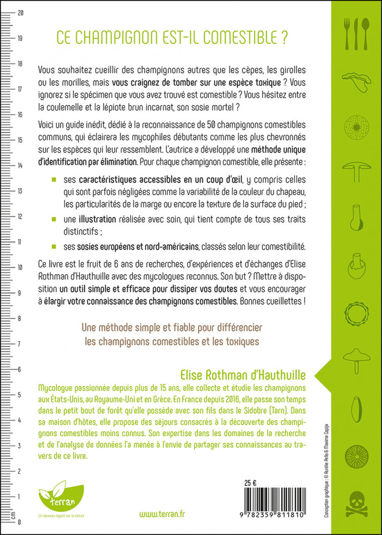 Ce champignon est-il comestible ? Le manuel de référence pour une identification rapide et sûre de 50 champignons comestibles - Rothman d'Hauthuille Elise, Keane Samuel Arnold, Quinn Eleanor, Crozet Molinengo Lola - DE TERRAN