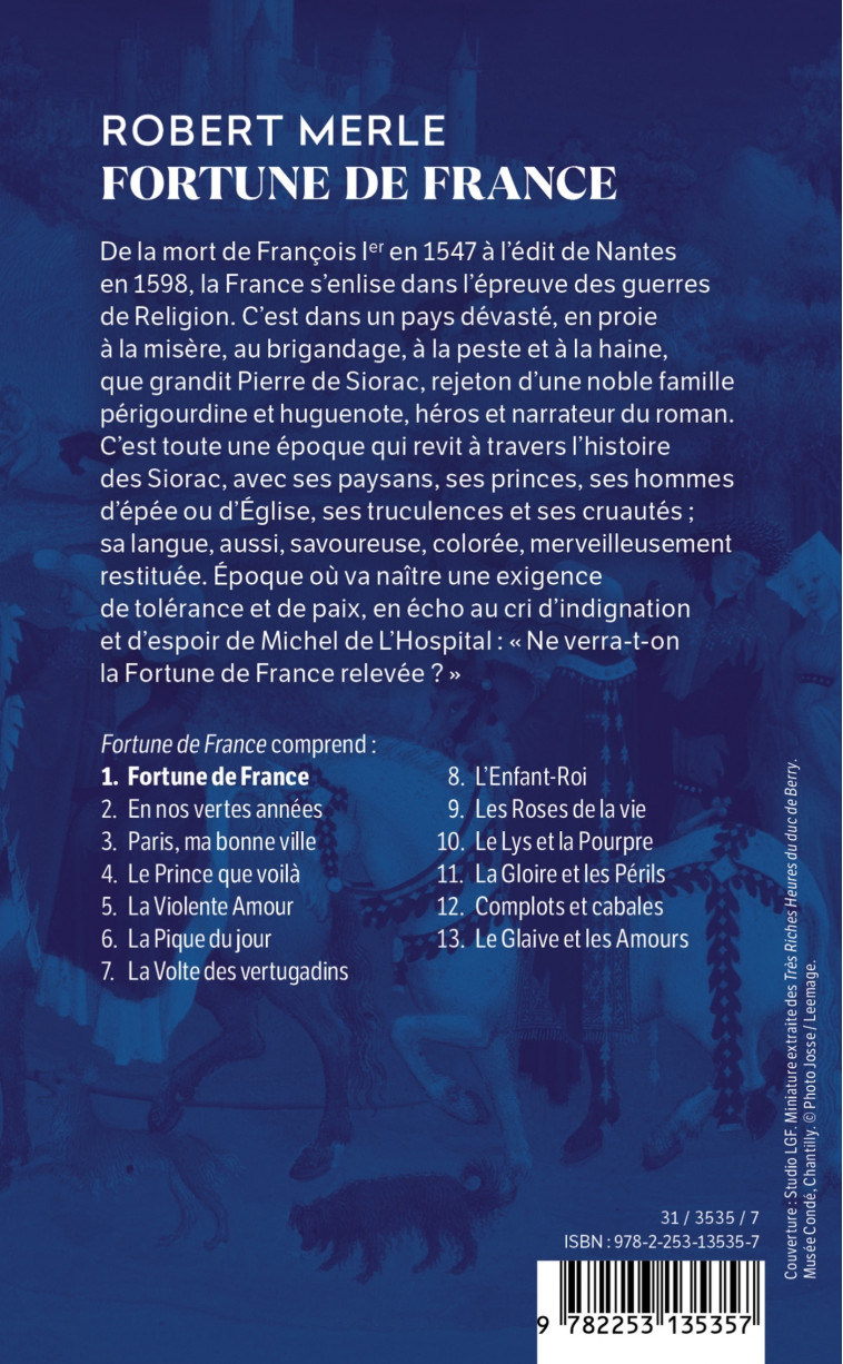 Fortune de France (Fortune de France , Tome 1) - Merle Robert - LGF