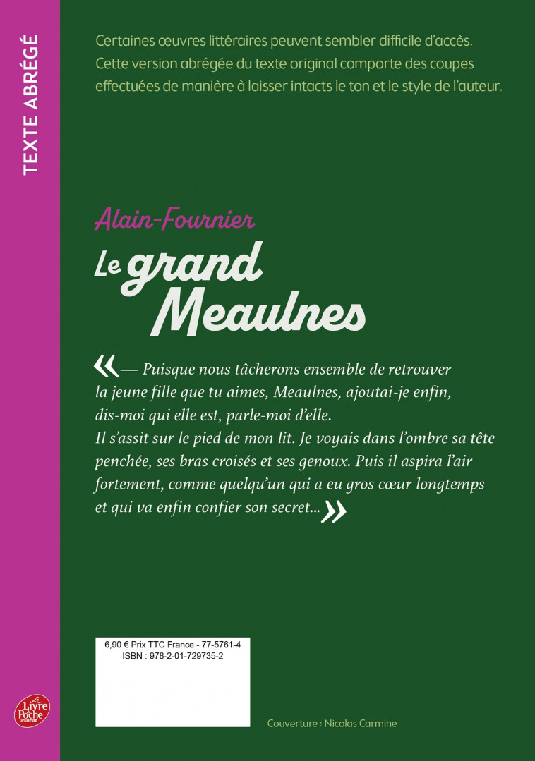 LE GRAND MEAULNES - EDITION ABREGEE - ALAIN-FOURNIER - POCHE JEUNESSE