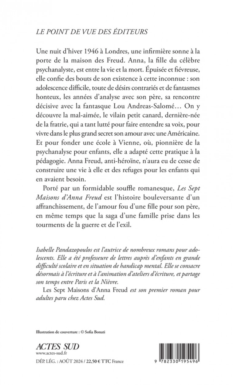 Les Sept maisons d'Anna Freud - Pandazopoulos Isabelle - ACTES SUD