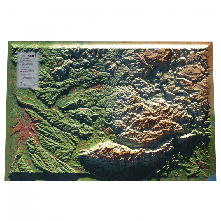 CARTE EN RELIEF DU TARN - 3DMAP  - 3DMAP