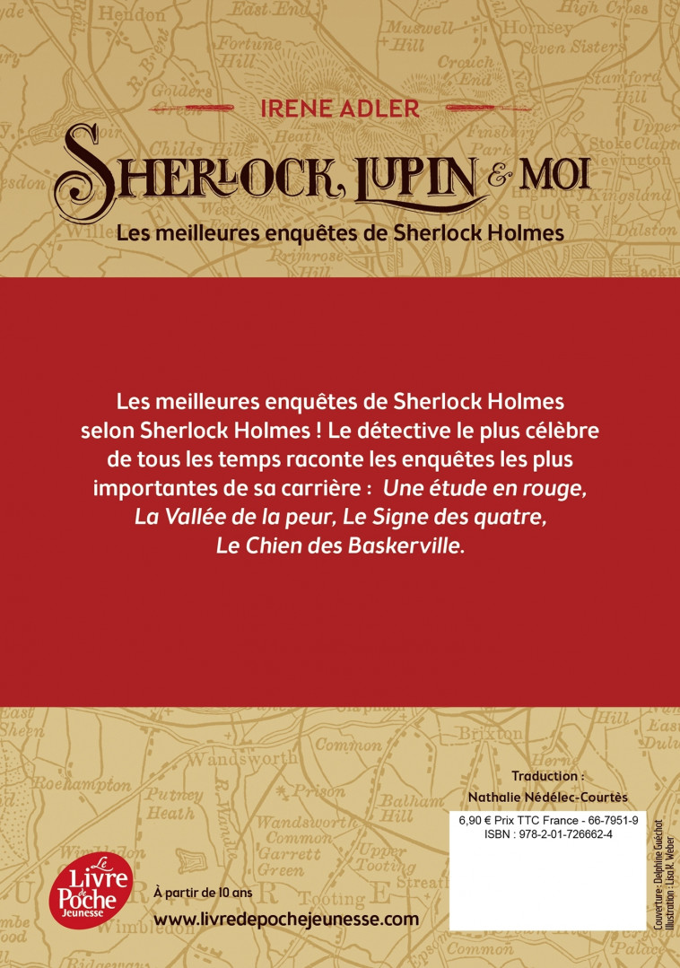 Sherlock, Lupin et moi - Les meilleures enquêtes de Sherlock Holmes - Adler Irène, Nédélec-Courtès Nathalie - POCHE JEUNESSE