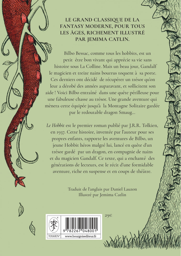 Le Hobbit, illustré par Jemima Catlin - John Ronald Reuel Tolkien, Jemima Catlin, Daniel Lauzon - BOURGOIS