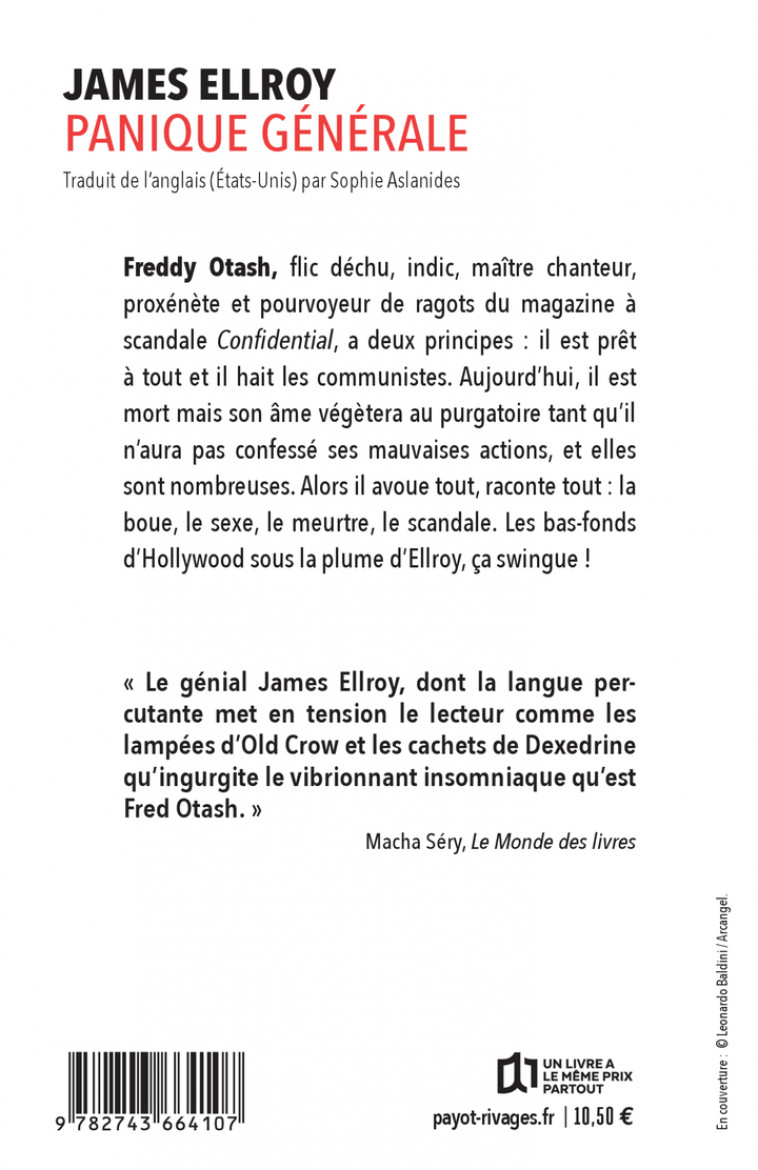 Panique générale - James Ellroy, Sophie Aslanides, François Guérif. - RIVAGES