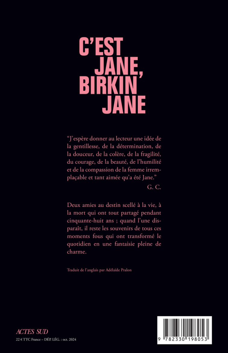 C'est Jane, Birkin Jane - Gabrielle Crawford, Adélaïde Pralon - ACTES SUD