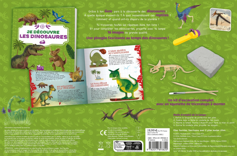 Je découvre les dinosaures - coffret avec lampe et kit excavation - Eric Mathivet,   - DEUX COQS D OR