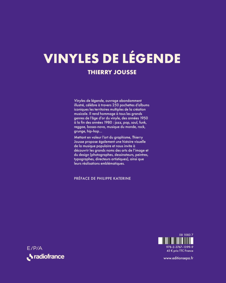 Vinyles de légende - JOUSSE THIERRY - EPA