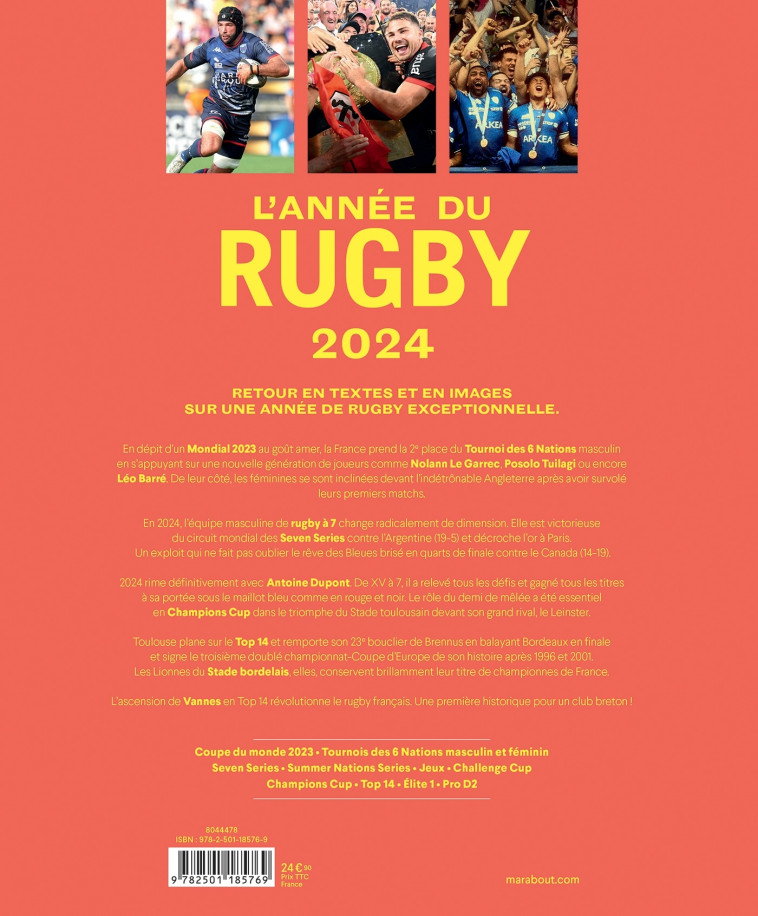 L'année du rugby 2024 - Philippe Kallenbrunn, Gregory Letort - MARABOUT