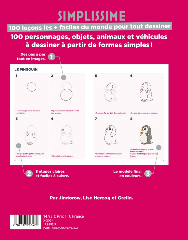 100 leçons les + faciles du monde pour tout dessiner - Jindorow Jindorow, Lise Herzog,  Grelin - HACHETTE ENFANT