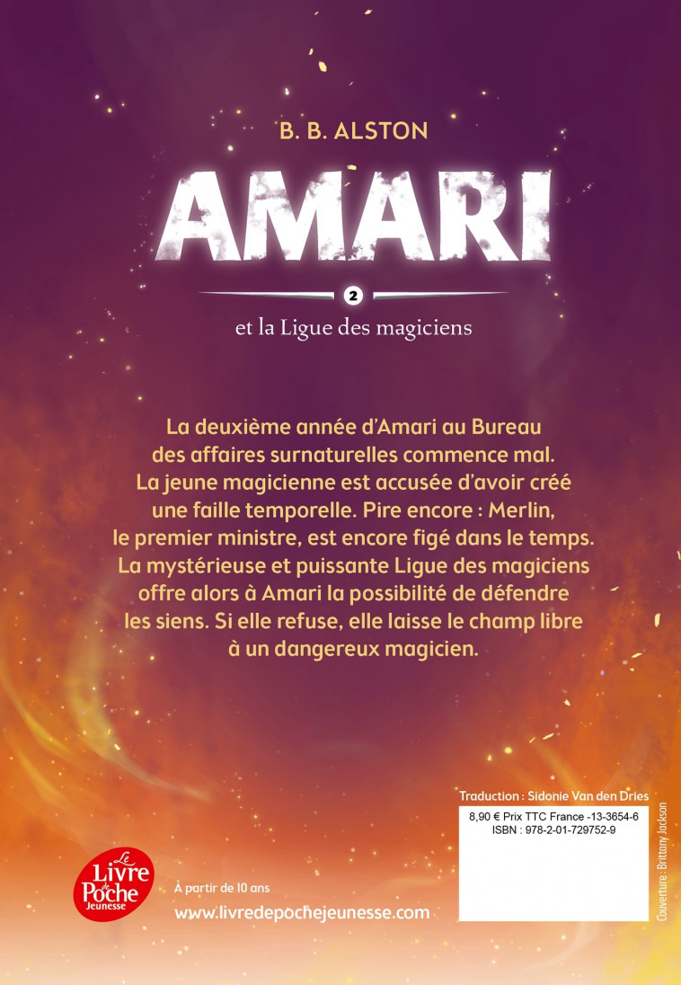 Amari et la ligue des magiciens - Tome 2 - B.B. ALSTON, Sidonie Van den Dries - POCHE JEUNESSE