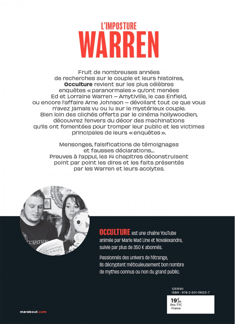 L'imposture Warren - Le dossier à charge - Marie Mad Line de Occulture,  ,  Occulture - MARABOUT