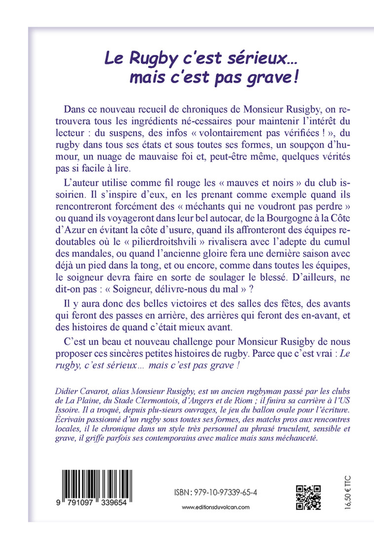 Le rugby c’est sérieux... mais c’est pas grave ! - Didier Cavarot - VOLCAN