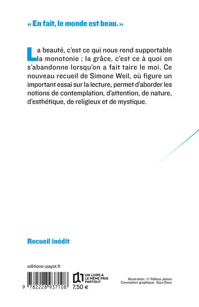 Grâce et beauté - Simone Weil - PAYOT