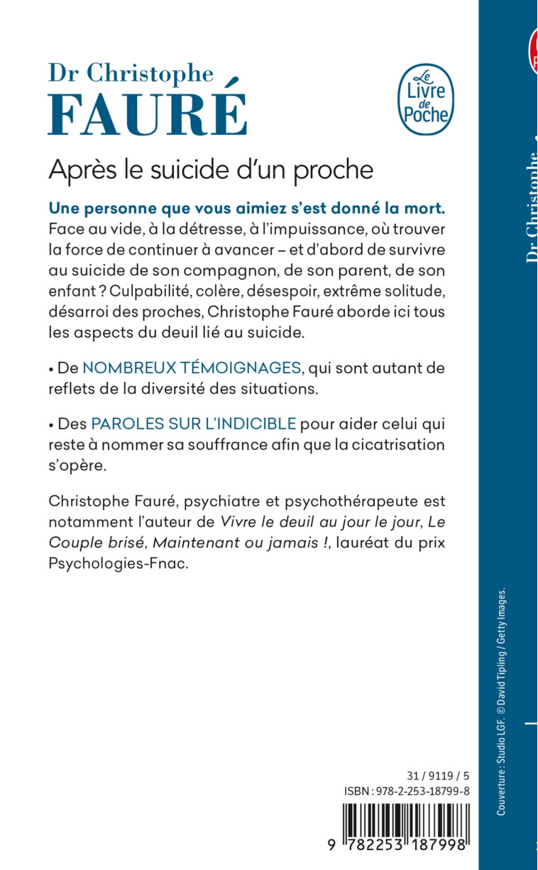 Après le suicide d'un proche - Christophe Fauré - LGF